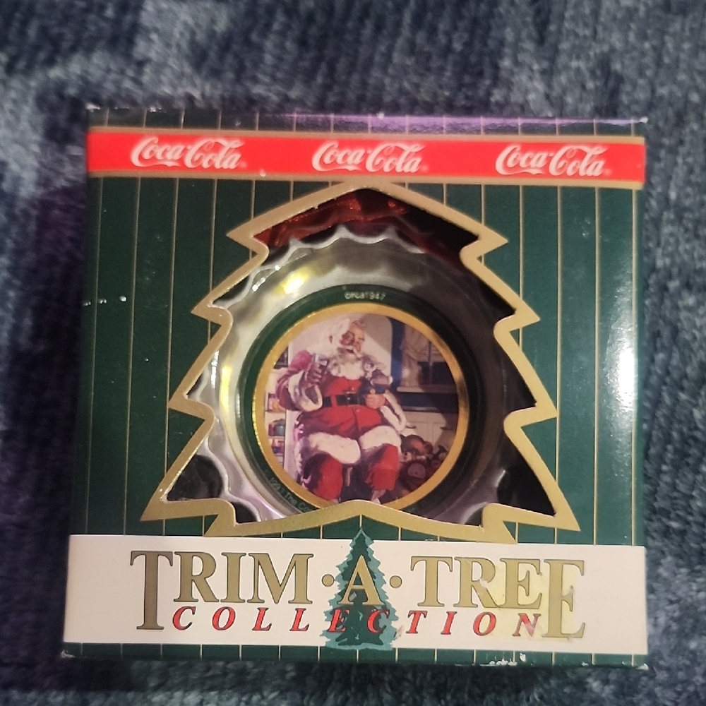Coca-Cola Santa Ornament with Red and Green Accents